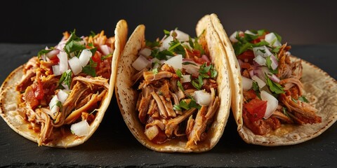 Wall Mural - A plate of delicious tacos resting on a table, perfect for a snack or meal