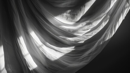 Sticker - Flowing fabric abstract in black and white