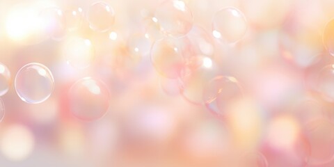 A dreamy pastel bokeh background featuring soft, translucent bubbles floating gently, creating a serene and ethereal atmosphere.