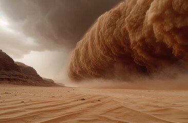 Poster - Dramatic desert storm landscape