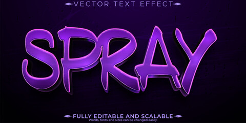 Wall Mural - Graffiti text effect, editable spray and paint text style