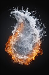 Wall Mural - Fiery water splash