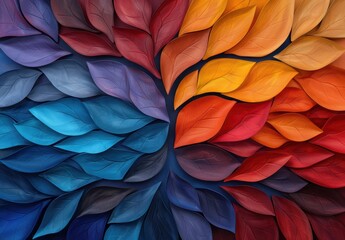 Poster - Vibrant autumn leaves in a swirling pattern