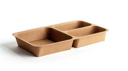 Wall Mural - Pair of single use cardboard food trays separated