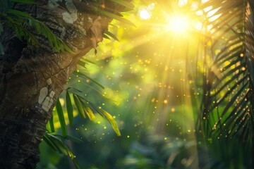 Canvas Print - Tropical tree sunlight outdoors tropics.