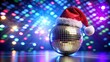 © Sujid - Nightclub concept featuring a disco ball adorned with Santa's hat, creating a festive Christmas rave party atmosphere