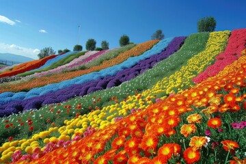 Wall Mural - Large flower garden grassland outdoors nature.