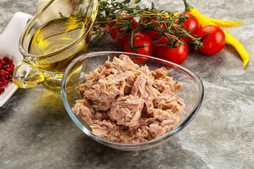 Canvas Print - Canned tuna fillet for salad