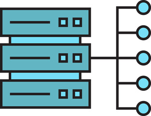 Poster - Server Network Icon
