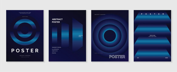 Wall Mural - modern gradient poster background vector set. minimalist style cover template with vibrant perspecti
