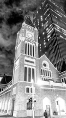 Canvas Print - Downtown Perth church and buildings at night