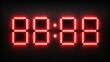 © Wanlop - Animated digital countdown timer with bright red numbers against transparent background rapidly decreasing from 20 to zero seconds.