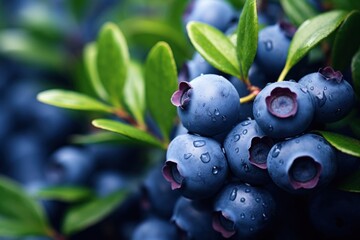 Sticker - Ripe bilberry blueberry fruit plant.