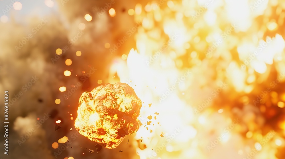 Setting Bomb Background Bokeh photo of bomb flame realistic image on a white background First ...