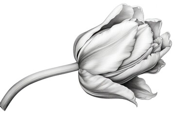 Canvas Print - Tulip drawing sketch white.