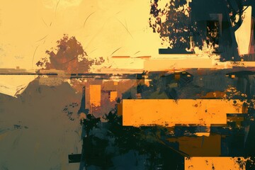 Wall Mural - Abstract Landscape in Warm Hues