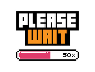 Wall Mural - Please wait loading bar concept on white background