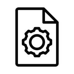 Wall Mural - Vector icon of a document with a gear, symbolizing settings, configurations, and technical documentation. Editable stroke.