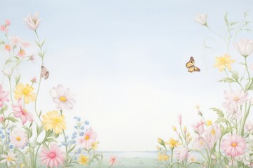 Sticker - Painting of summer border backgrounds outdoors nature.