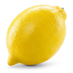 Sticker - Lemon isolated png. Whole lemon on transparent background. PNG format. Full depth of field.