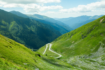 very picturesque transfagarasan mountain road in the Carpathians, Romania.