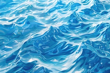 Wall Mural - blue ocean with waves