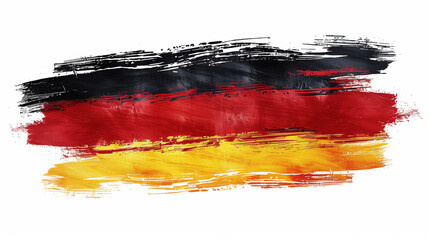 Wall Mural - brush paint stroke of German flag theme, isolated on white background