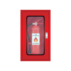 Fire Extinguisher Box. Vector Illustration Isolated on White Background. 