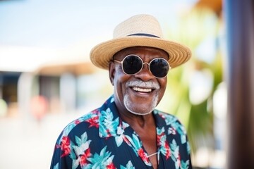 Wall Mural - Senior african american man glasses portrait adult.