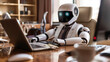 © pattozher - robot working in office, AI assistant business concept