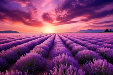 Wall Mural - Landscape lavender nature backgrounds.