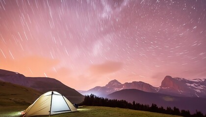 Wall Mural - A tent in the mountains