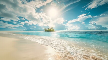 Paradise, exotic tropical sun, beach, sea, island for vacation travel