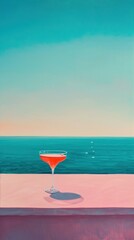 Canvas Print - Cocktail painting outdoors horizon.