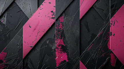 Wall Mural - Abstract black and pink geometric background