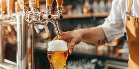 Wall Mural - Pouring Beer into Glass