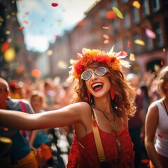 Wall Mural - Celebration cheerful portrait glasses.