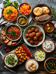 Canvas Print - Food Variety on Table