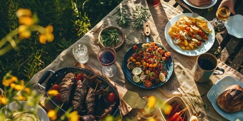 Canvas Print - Group dining table