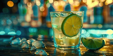 Poster - Glass of Water with Lime