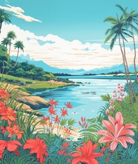 Poster - Tropical paradise nature landscape outdoors.