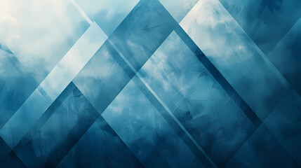 Wall Mural - Abstract blue geometric background with overlapping diamond shapes