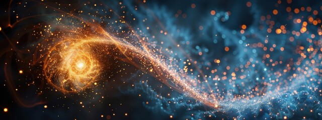 Wall Mural - fireworks creating a spiral pattern in the night sky, fireworks, geometric art