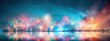 © Exnoi - Fireworks synchronized with a light show on a river, fireworks, synchronized show