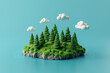 © ADDICTIVE STOCK - Miniature forest island floating on water in a surreal style. Generative AI image