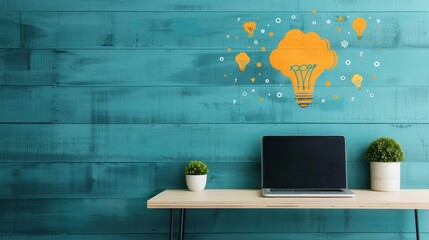 Wall Mural - Innovation lab, creative environment for ideation, flat design illustration