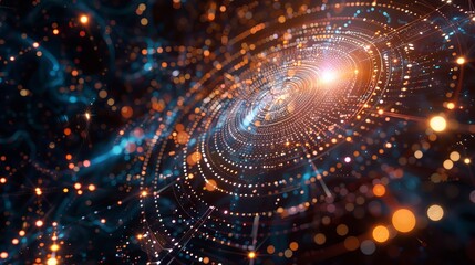 Wall Mural - realistic photo capturing quantum computing constellations in a visually striking display