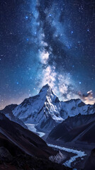 Wall Mural - Mountains at night