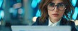 © thekob5123 - a close-up of a businesswoman in a futuristic office, drafting a crisis communication document on her laptop, her expression focused and determined, with clear copy space for text