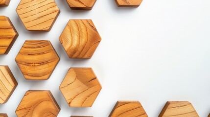 Wall Mural - Wooden Hexagon Tiles